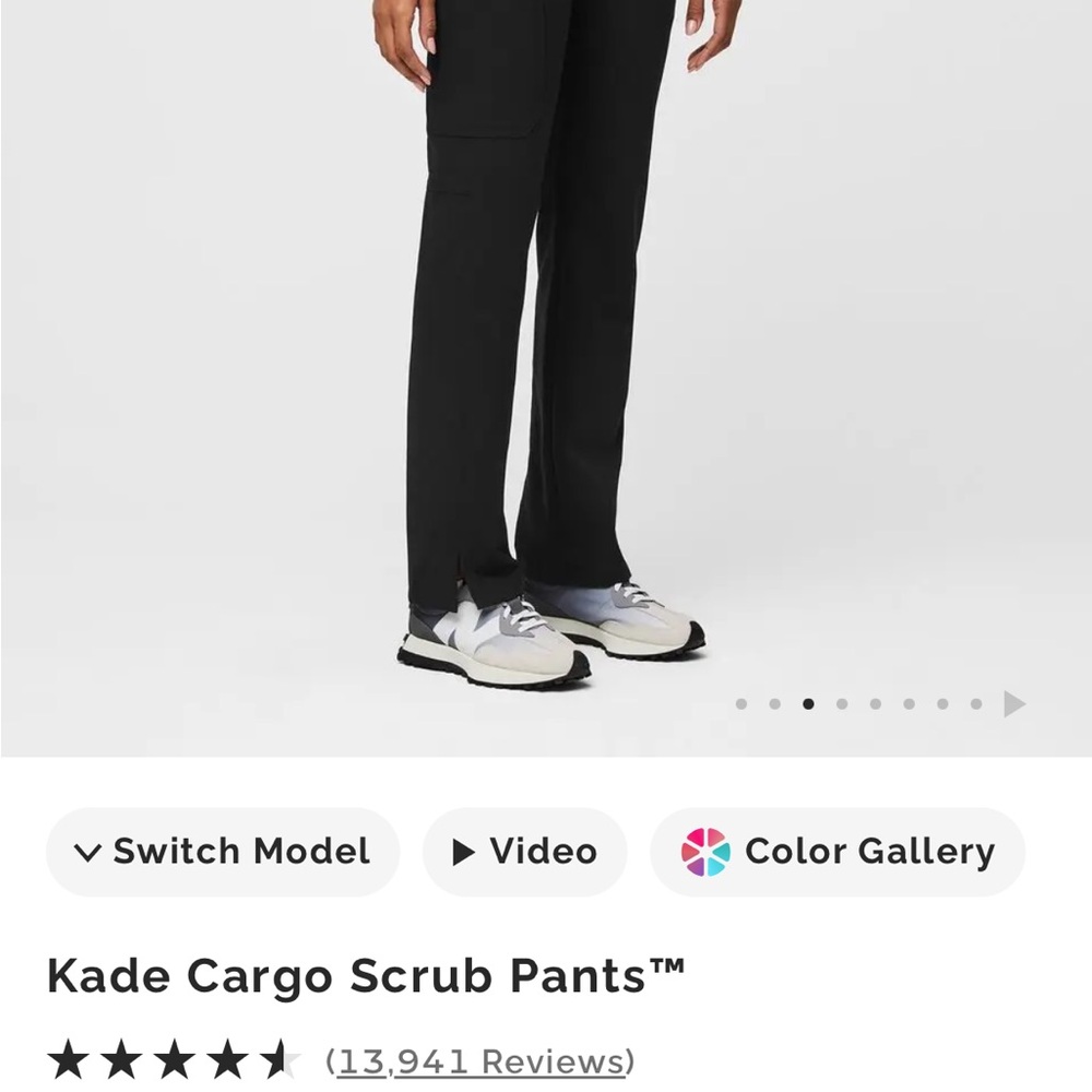 Figs SET Black Straight Leg Cargo Scrub Pants